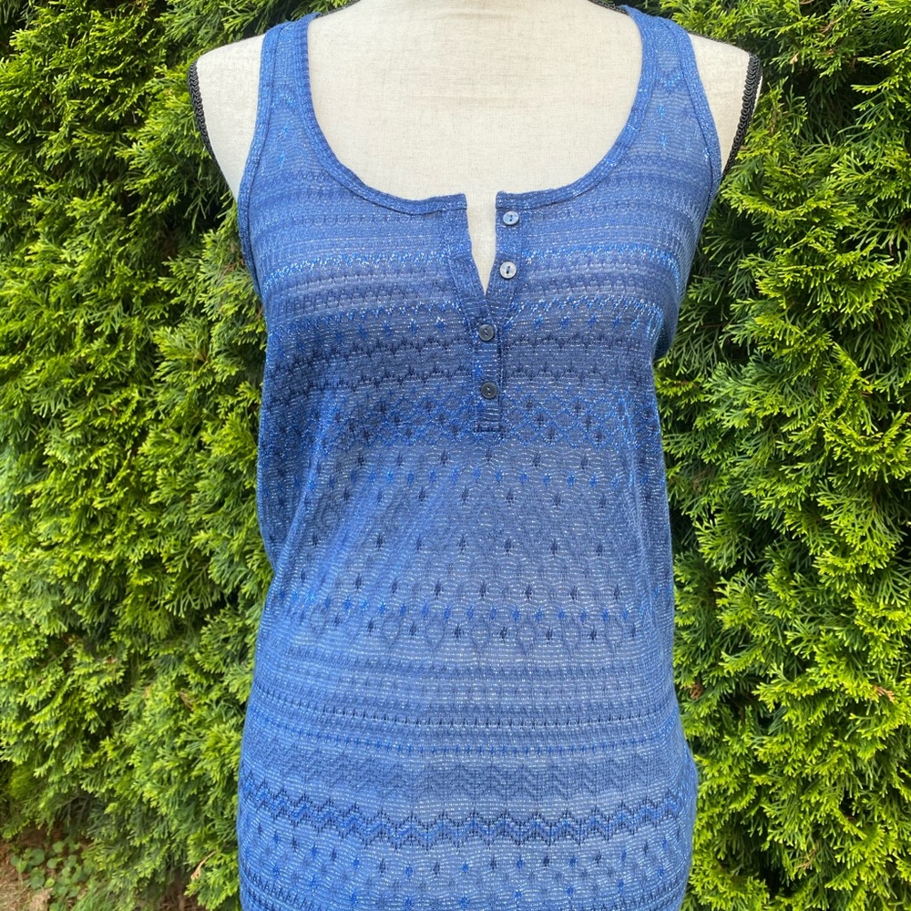 Blue stitch tank top